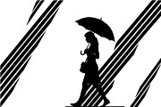 Women with Umbrella Silhouette Bundl, an Illustration by Designs_River (Thumbnail 6 of 10)