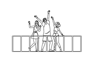 music festival friends summer vector, a Person Illustration by pikepicture