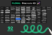 92 FLORAL brushes for PROCREATE X5, a Brush Add-On by Graphics Resources (Thumbnail 13 of 15)