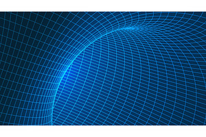 Digital network tunnel with 3D, a Technology Illustration by Liudmyla Matviiets