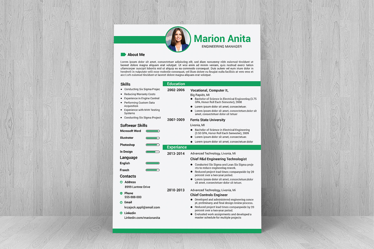Professional Resume / CV Template, a Resume Template by designvillage (Photo 8 of 11)