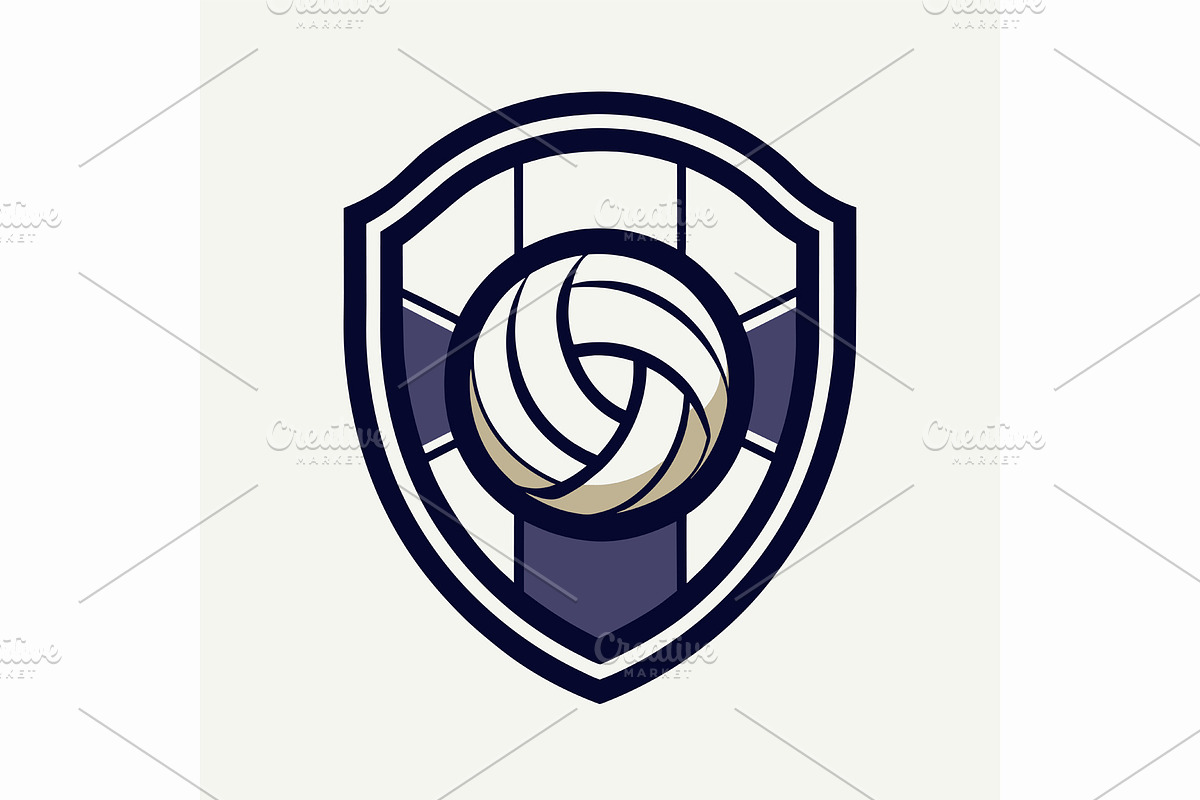 Volleyball Ball Encircled by Shield,, a Graphic by Iftikhar Alam