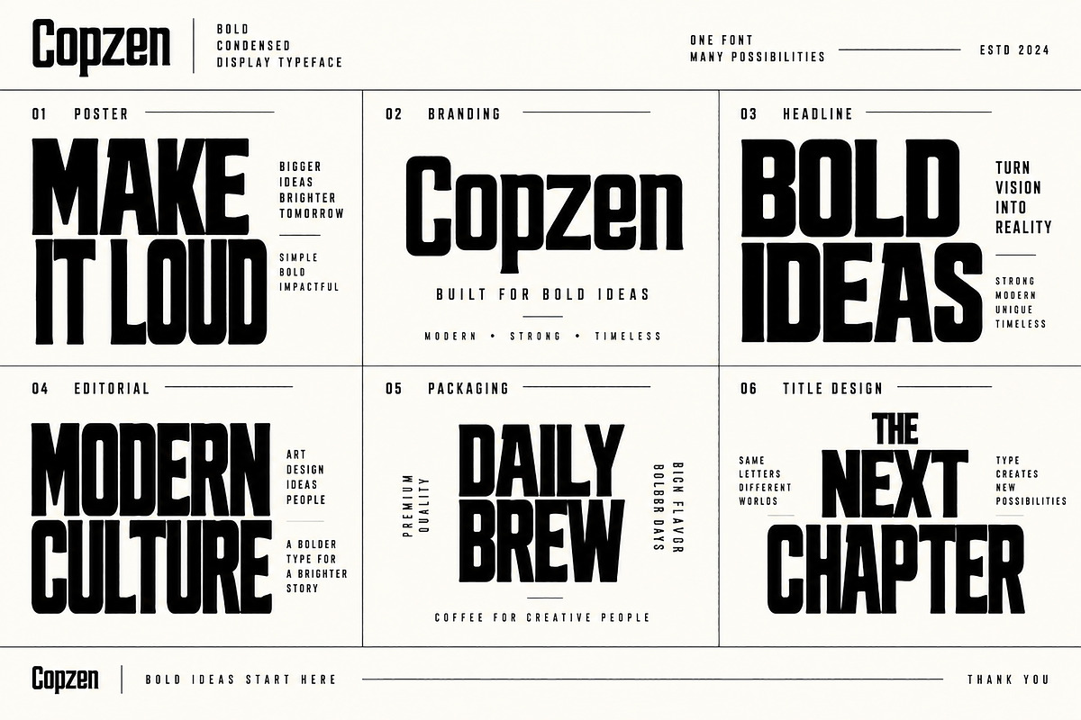 COPZEN — Bold Condensed Display Font, a Script Font by Wow Magic (Photo 2 of 5)