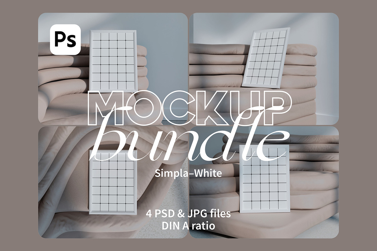 White Frame Mockups SIMPLA, a Household Mockup by Bonumo (Photo 1 of 9)