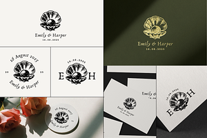 Premade Shell Wedding Logo Monogram, a Branding & Logo Template by INRASSION