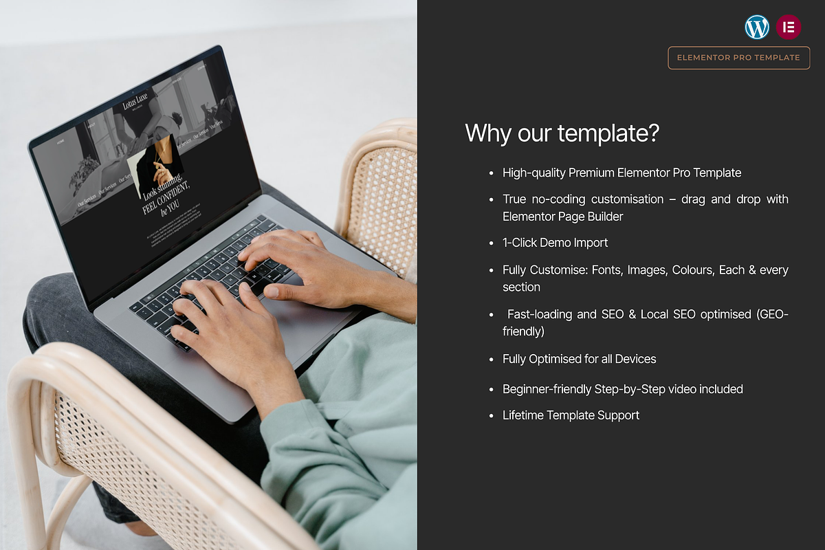 Dark Luxury Salon & Spa Template, a WordPress Template by Web Template Market (Photo 4 of 9)