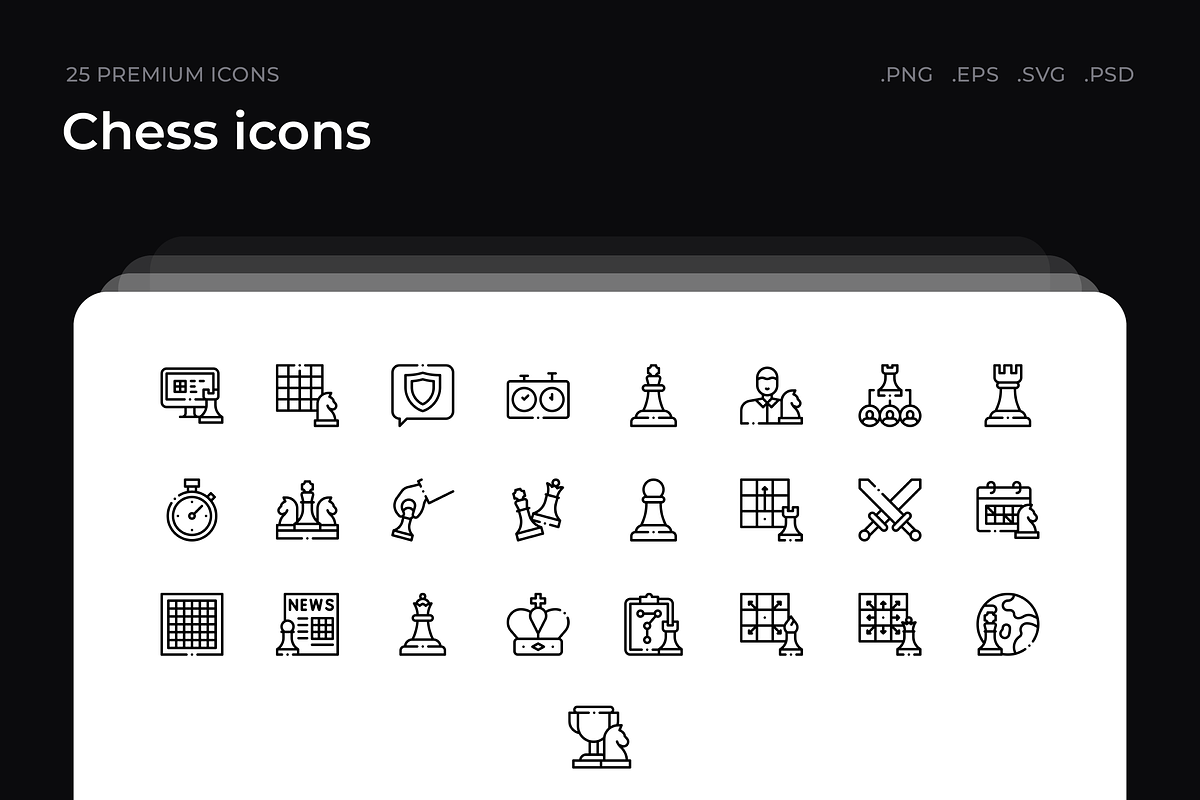 Chess icons, an Outline Icon by Wencory (Photo 1 of 2)