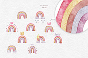 Rainbow watercolor clipart, an Illustration by CreativeByLu (Thumbnail 2 of 10)