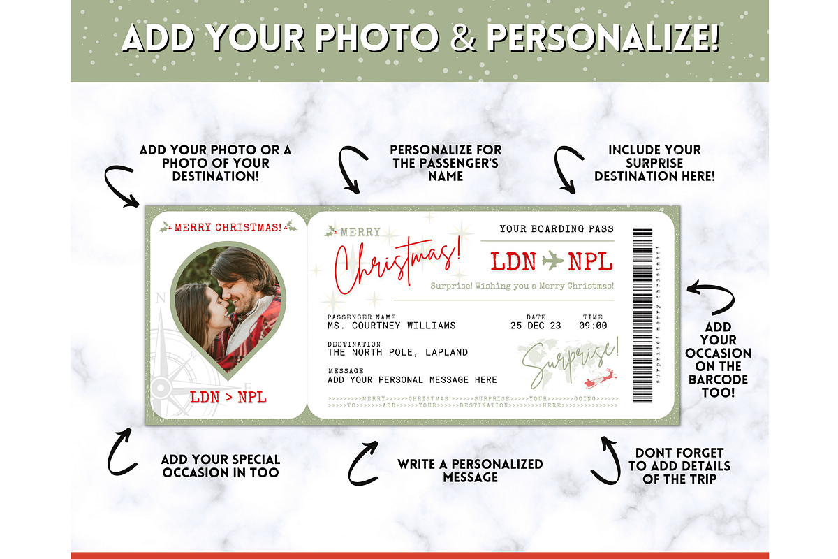 EDITABLE Boarding Ticket Template, C, a Templates & Theme by Templatables (Photo 9 of 12)