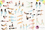 Exercise Fitness Poses Female, a Person Illustration by Lauren Lesley Studio (Thumbnail 3 of 5)