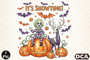 It’s Showtime PNG  Funny Halloween, an Illustration by DreamCafeArt