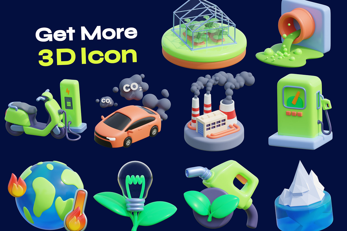 Ecology And Sustainable 3D Icon, an Environmental 3D Model by orenjidesign (Photo 7 of 8)