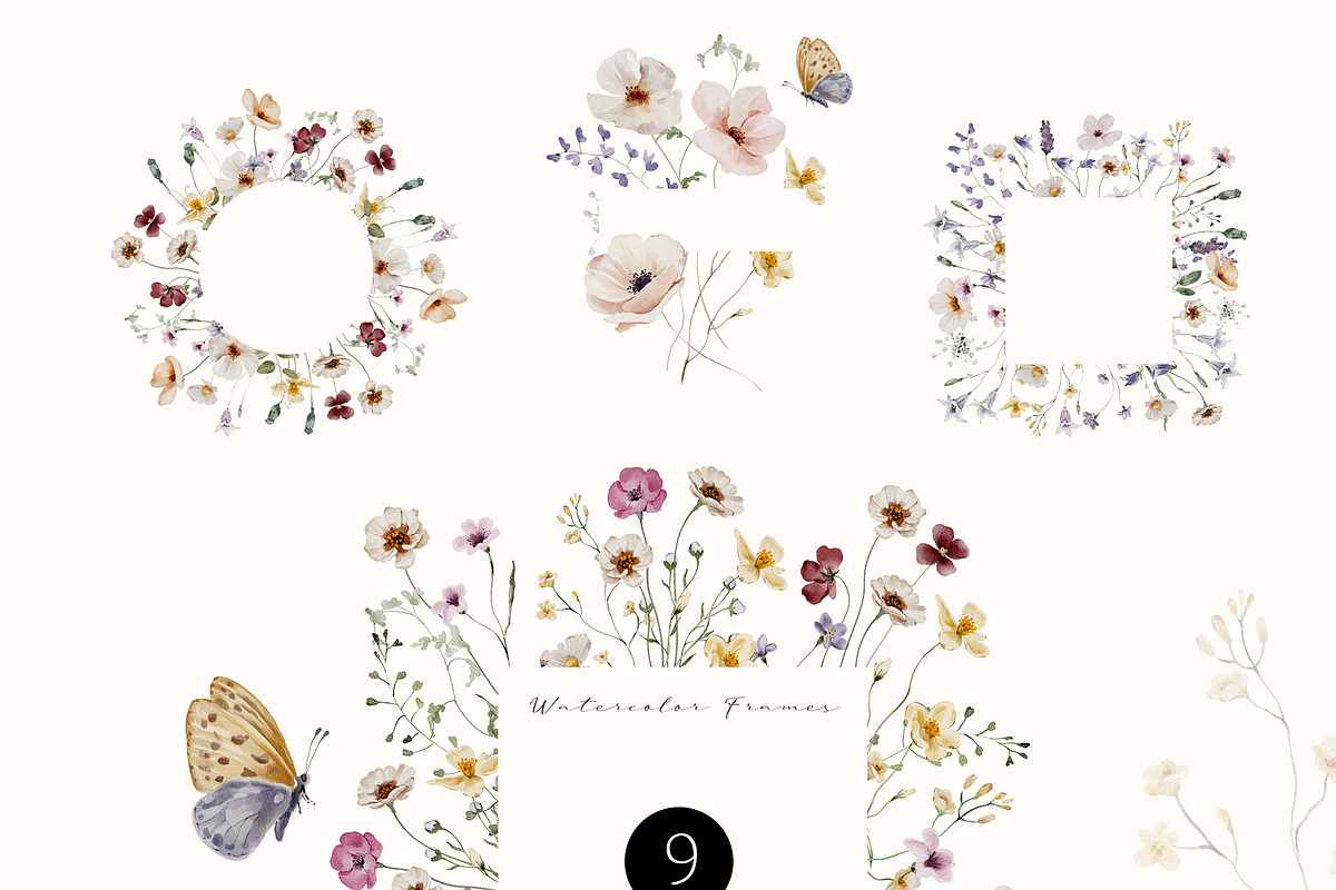 Summer Flowers Watercolor Set, a Decorative Illustration by Watercolor_Ma (Photo 5 of 7)