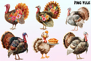 Thanksgiving Turkey Clipart, a Graphic by CitraGraphics (Thumbnail 3 of 4)
