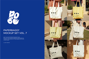 Paperbaggy Mockup Set - Vol 7, a Merchandise Mockup by DOBE Studio