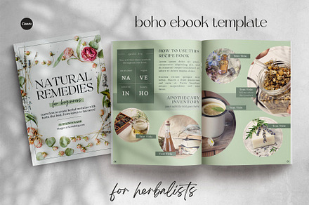Boho eBook Template for Herbalists, a Magazine Template by Made by Melody