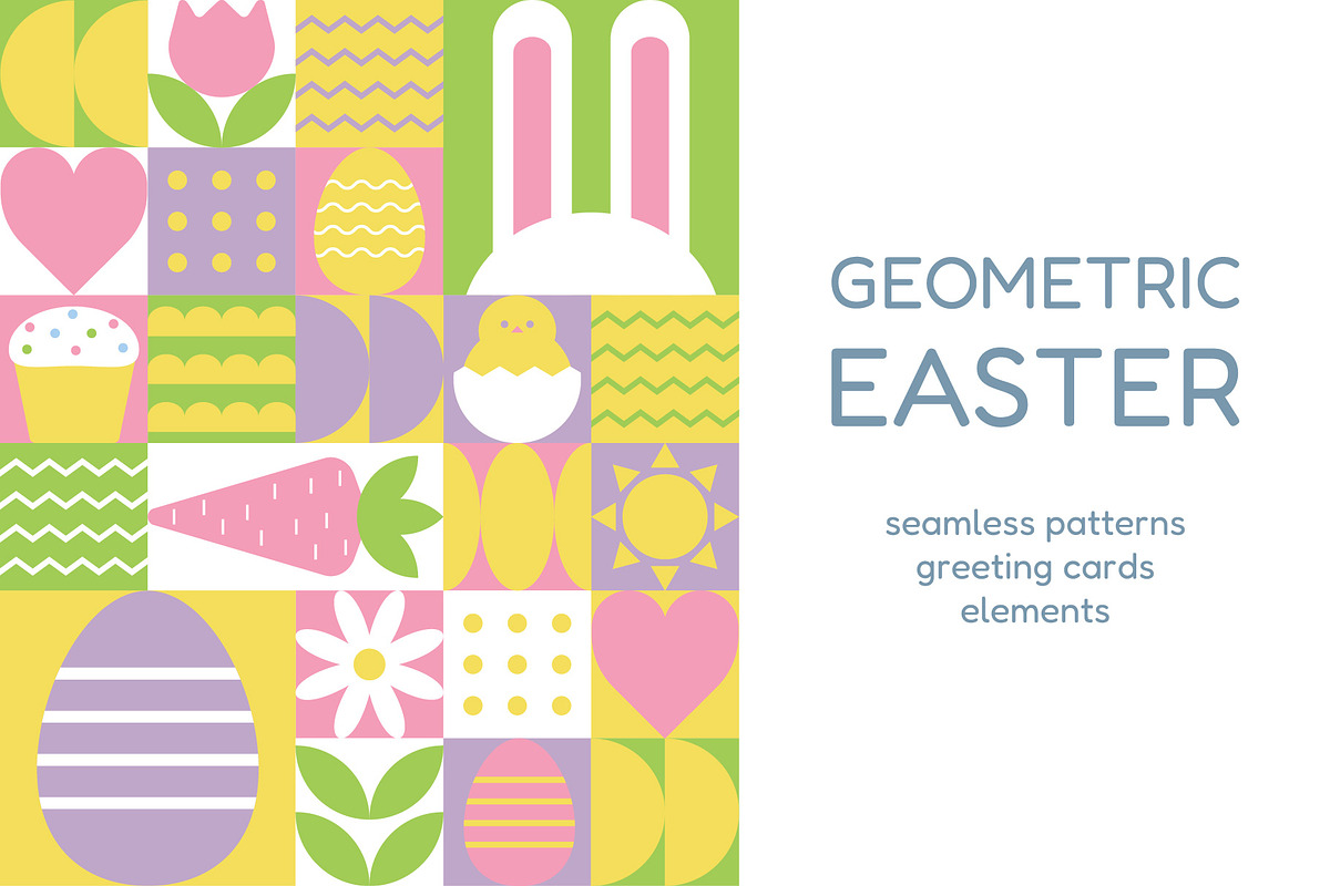 Geometric Easter Collection, a Decorative Illustration by yarynabo (Photo 1 of 7)