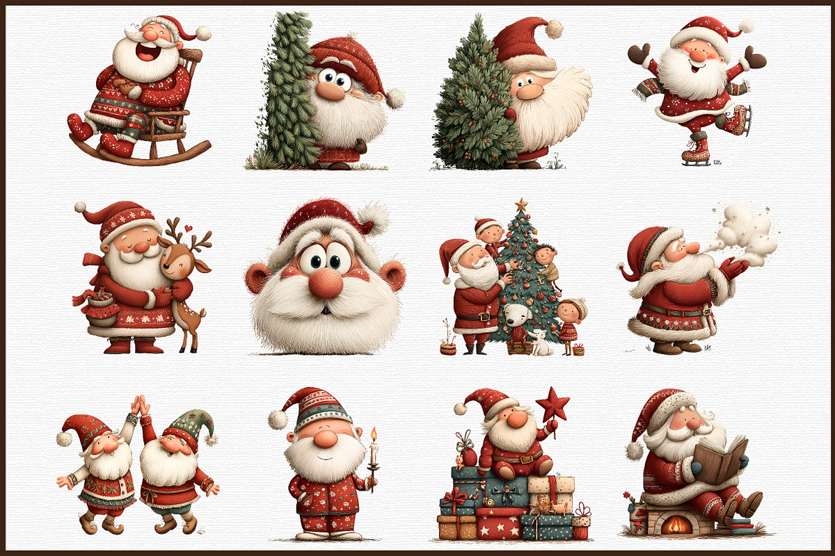 Whimsical Christmas Santa Clipart, an Illustration by Sublimation Artist (Photo 3 of 6)