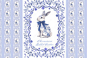 Chinoiserie Rabbit Flowers Easter, a Graphic by LABFcreations (Thumbnail 3 of 4)