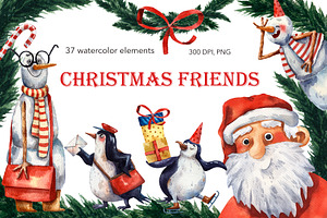 Christmas Friends - Watercolor Set