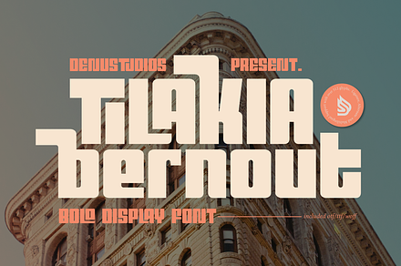 Tilakia Bernout | Bold Display Font, a Sans Serif Font by Denustudios