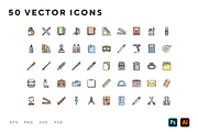 Stationery icons, an Outline Icon by Wencory (Thumbnail 1 of 2)