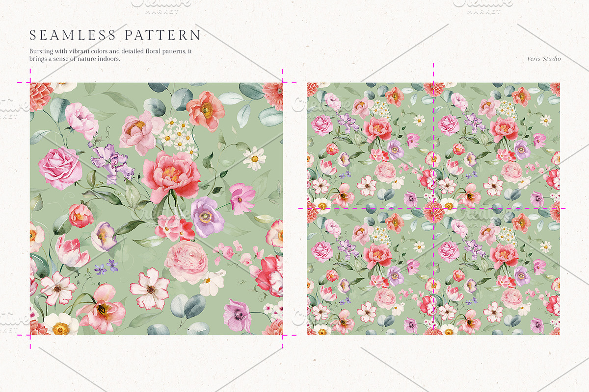 FLORAMA 6 Floral Seamless Patterns, a Pattern Graphic by Veris Studio (Photo 24 of 34)