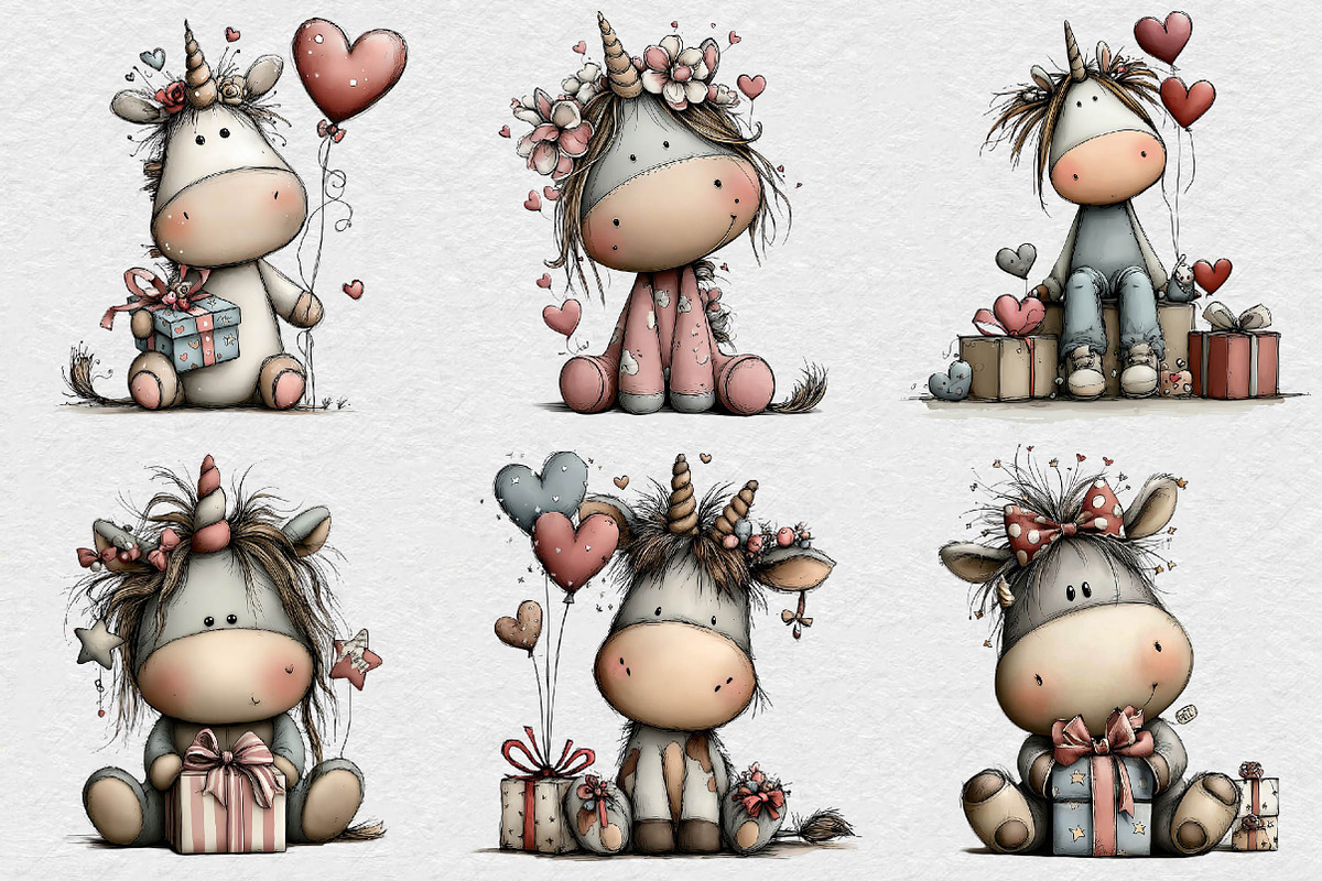 Cute Valentine's Day Unicorn Sublima, an Illustration by DreamCafeArt (Photo 4 of 6)