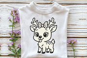 Funny Reindeer PNG Cute Christmas, an Illustration by CraftArtStudio (Thumbnail 2 of 4)