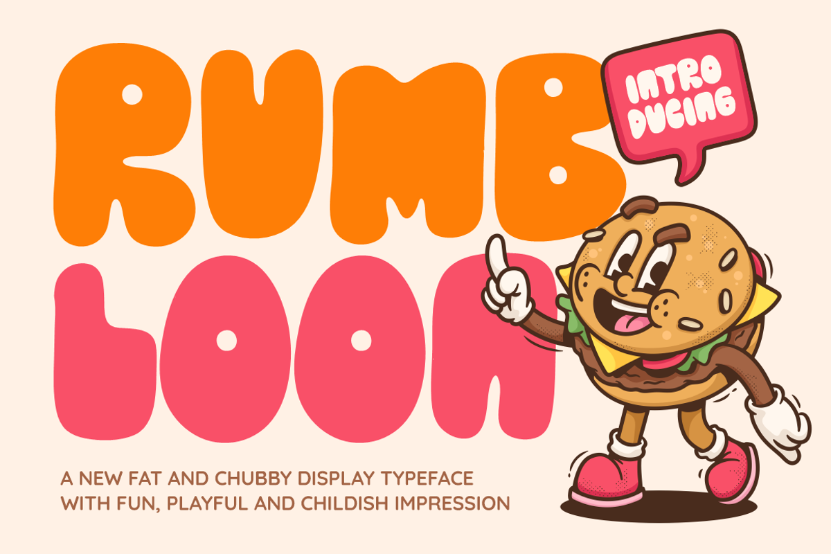 Rumbloon Chubby Fat Font, a Font by PutraCetol Studio (Photo 1 of 5)