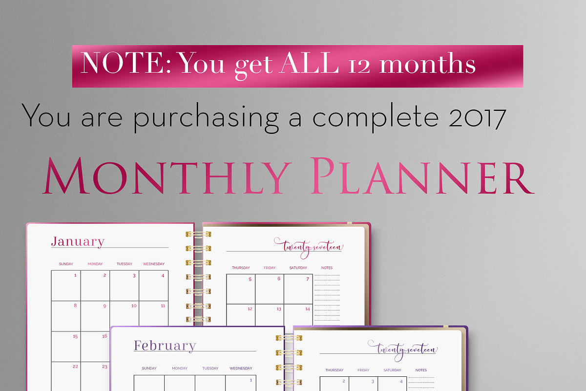 Monthly Planner | InDesign Template, a Stationery Template by Planner Templates (Photo 15 of 17)