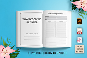 Editable Thanksgiving Planner KDP