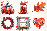 Watercolor Crimson Canopy Clipart, an Illustration by DreamCafeArt (Thumbnail 2 of 7)