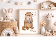 Cute Sea Otter Clipart Watercolor, an Animal Illustration by ArtGiftsStudio (Thumbnail 3 of 4)