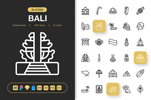 Bali Icons, an Outline Icon by Spacepixel Creative
