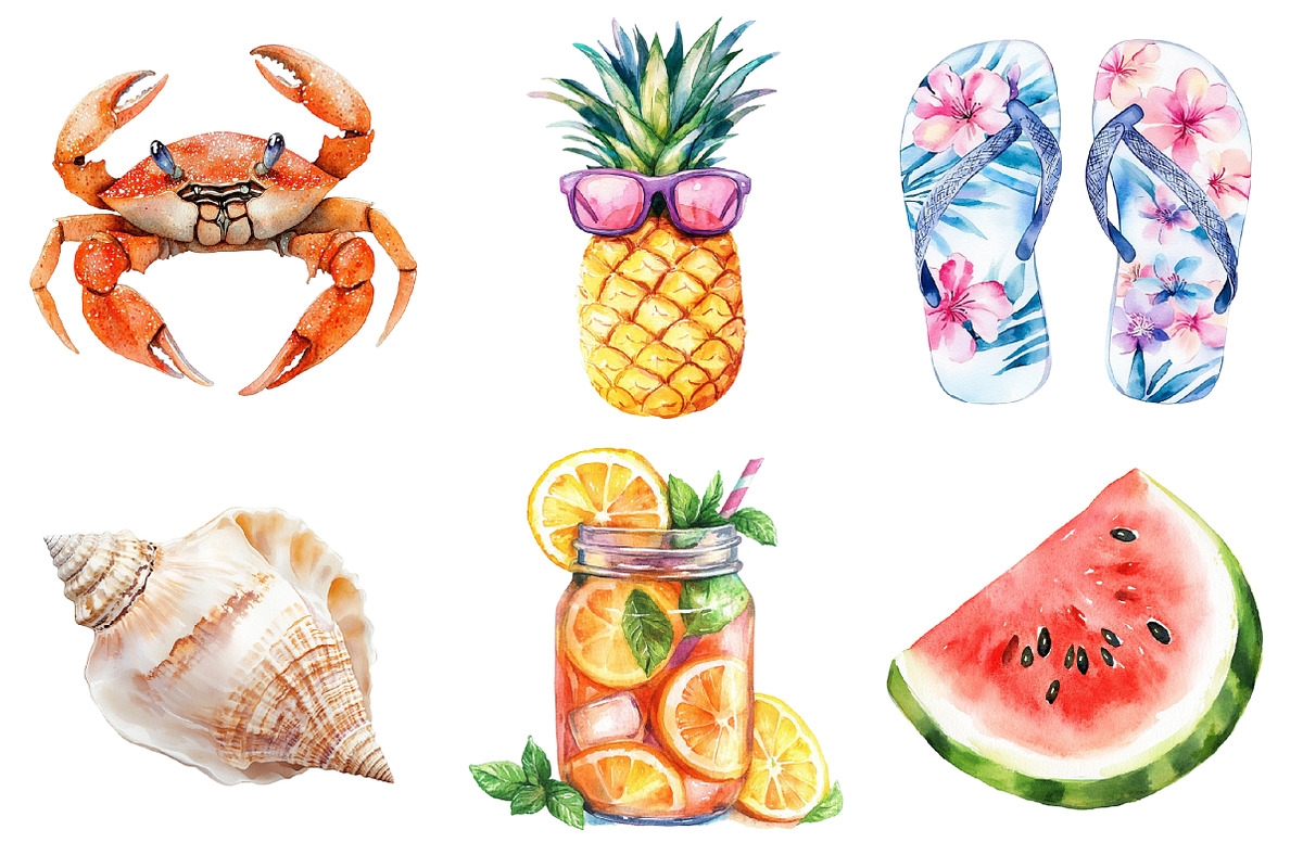 Beachy Summer Holidays Clipart PNG, an Illustration by SinaCreation (Photo 5 of 5)