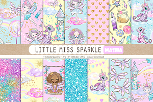 LITTLE MISS SPARKLE Digital Paper