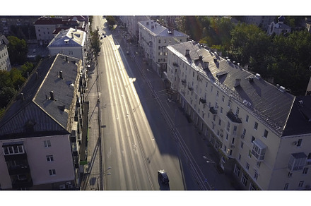 A long road with cars.Clip. A large, a Transportation Photo by Media Whale Stock