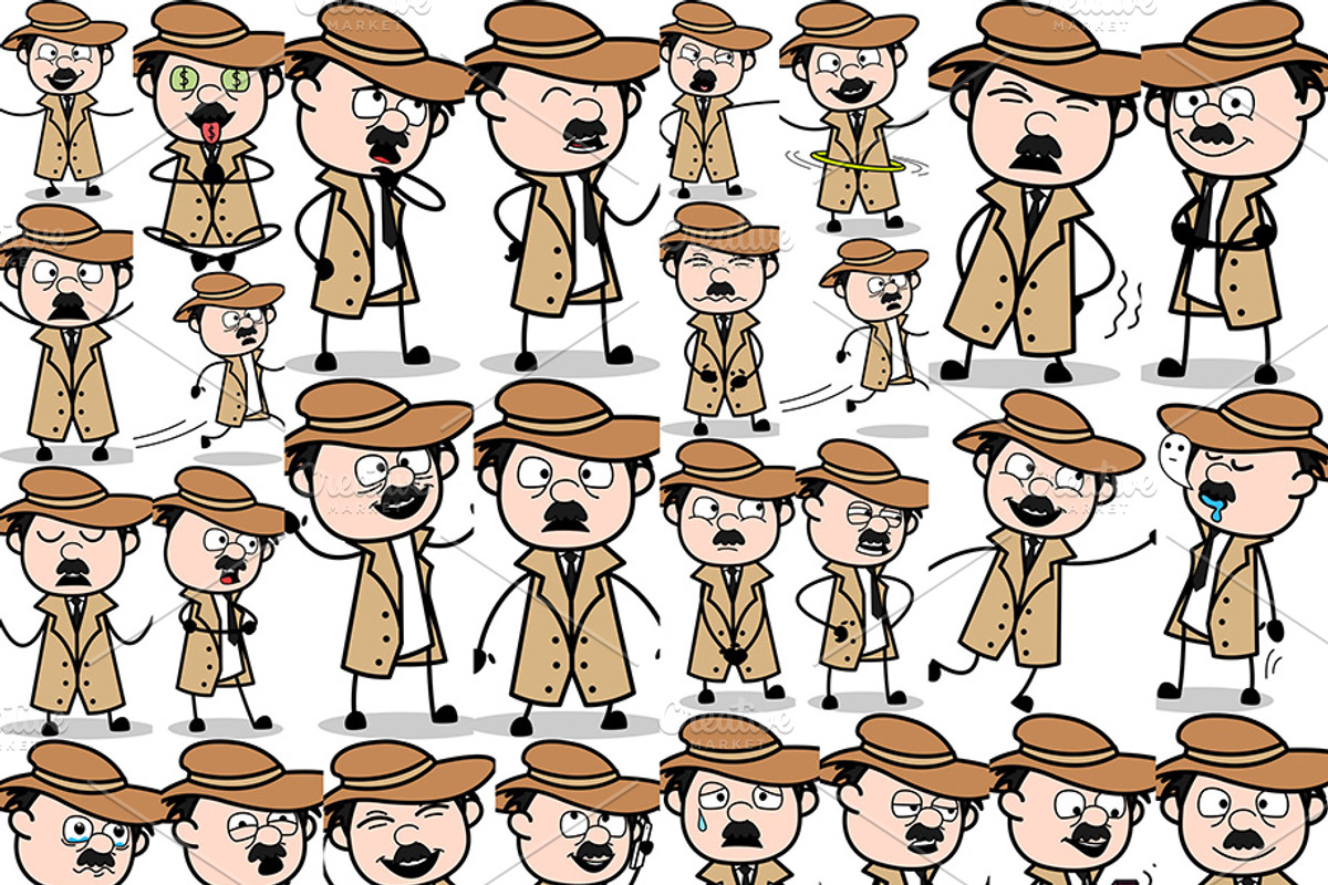 Detective ~ Cartoon Character Set, a Person Illustration by The Toon Company (Photo 5 of 7)