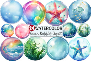 Ocean Bubbles Clipart, an Icon by Rose Art
