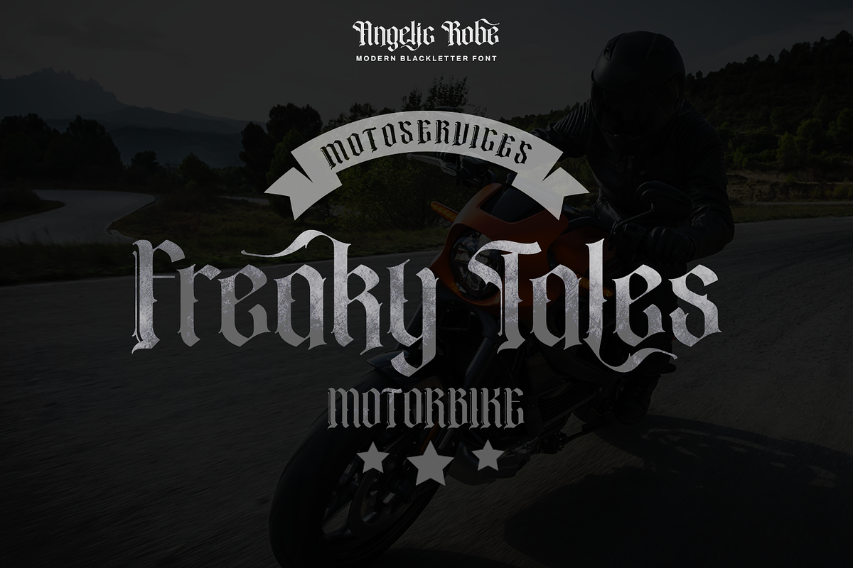 Angelic Robe - Blackletter Font, a Blackletter Font by Pixesia Studio (Photo 2 of 11)