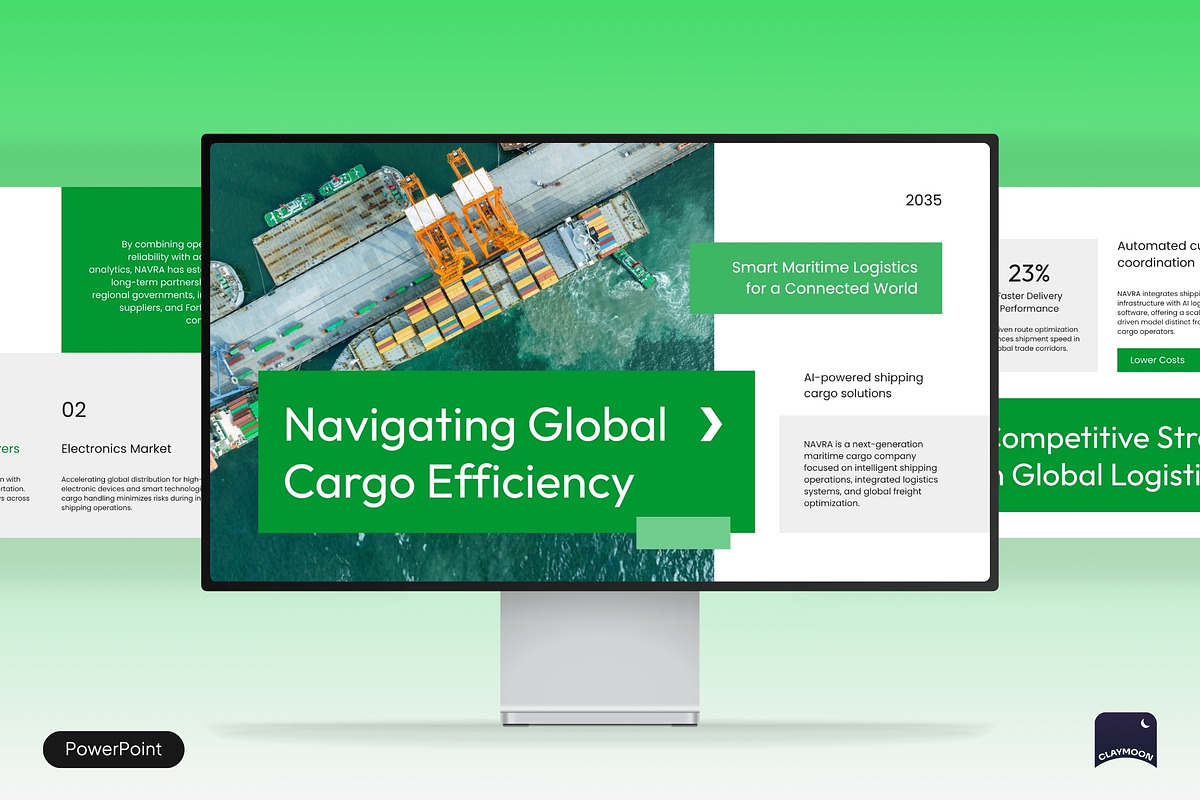 Ship Cargo Pitch Deck, a Presentation Template by Claymoon Lab (Photo 1 of 7)