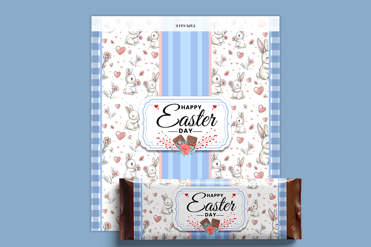 Easter Chocolate Bar Wrapper, a Stationery Template by DaisyByDeise (Photo 4 of 9)