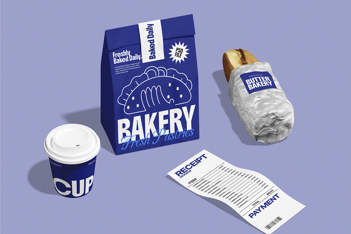 Restaurant Takeaway Mockup, a Packaging Mockup by Permadi Creative (Photo 2 of 5)