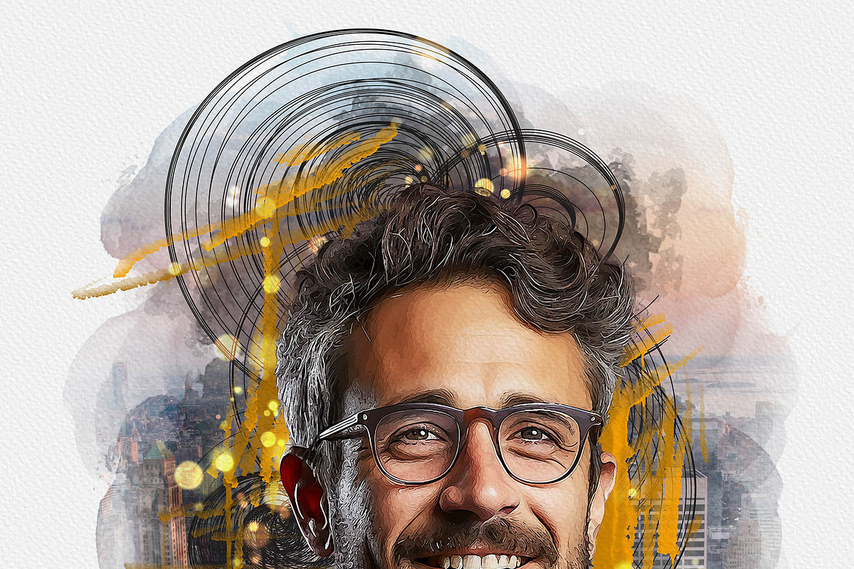 Abstract Portrait Watercolor Art, an Action Add-On by Photoshop Action (Photo 16 of 21)