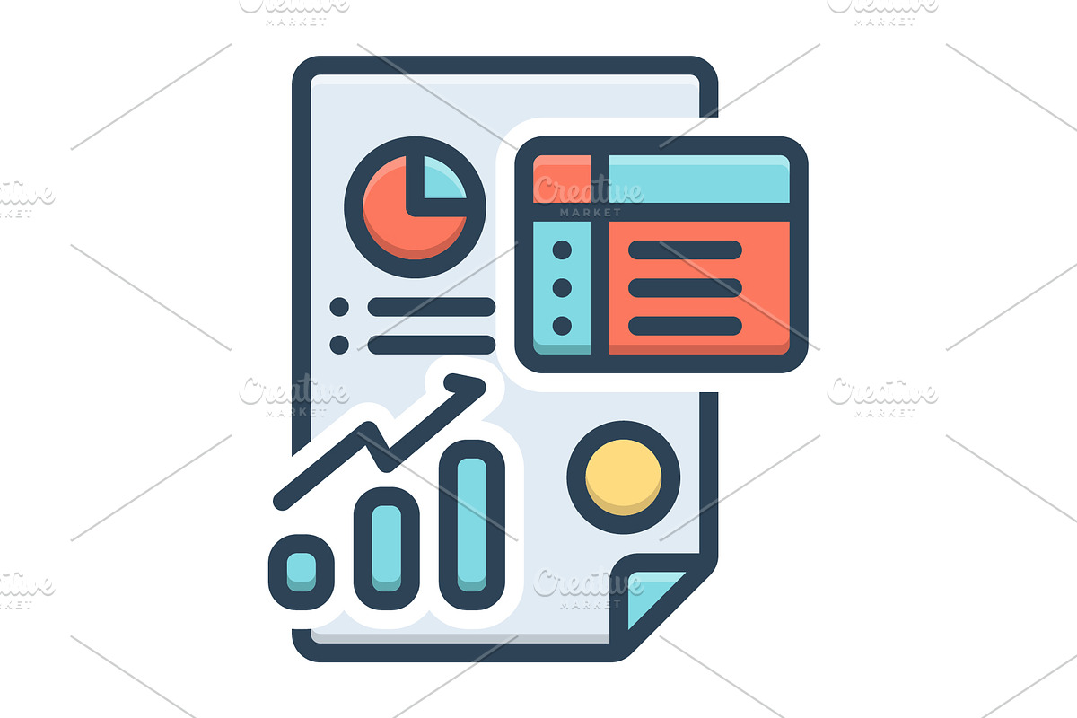 Sales data color icon, a Duotone Icon by Creative priyanka