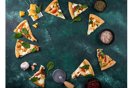 Italian pizza with feta cheese, a Food & Drink Photo by Yulia Furman