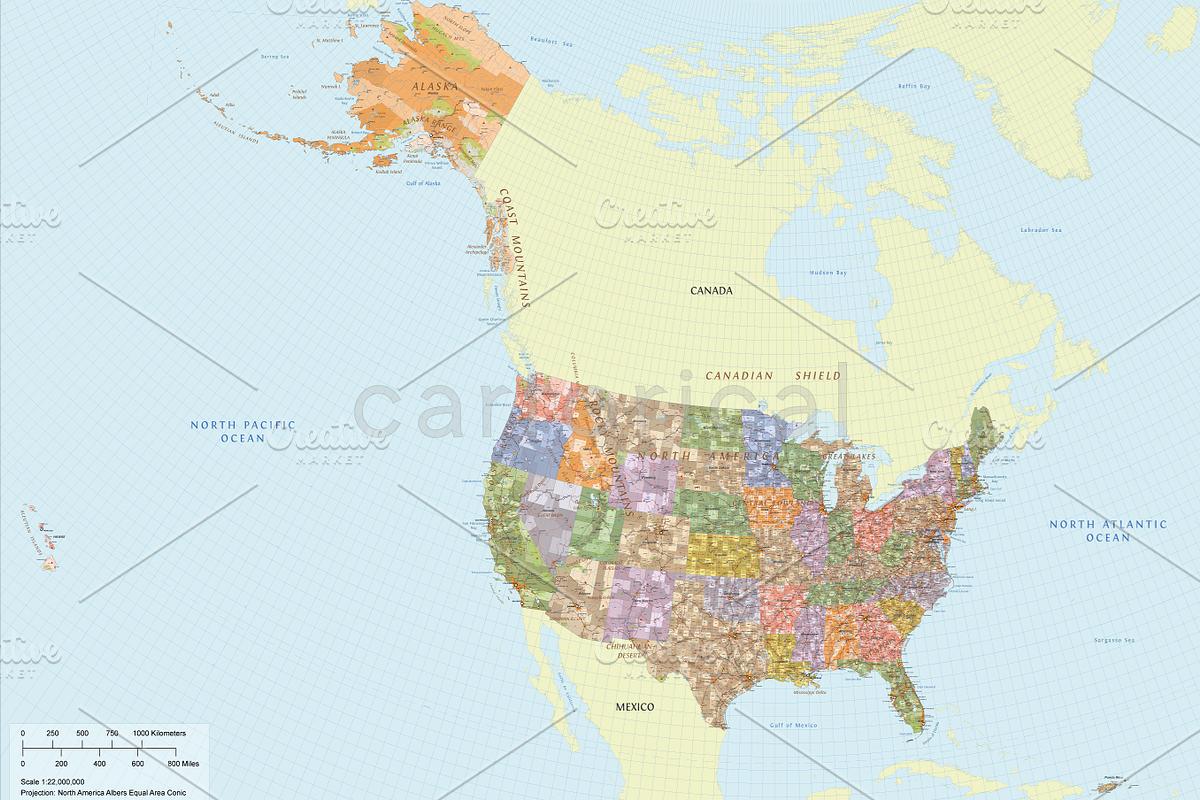 Vector Map of United States, a Work Illustration by Cartorical (Photo 2 of 6)