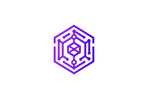 Geometric Hexagonal Blockchain Logo, a Branding & Logo Template by Vectorium Studio