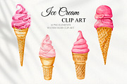 Watercolor Ice Cream set, a Food Illustration by CrystalinaShop (Thumbnail 3 of 5)